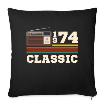 Anniversaire 1974 retro classic - Housse de coussin décorative 45 x 45 cm - noir - Devant