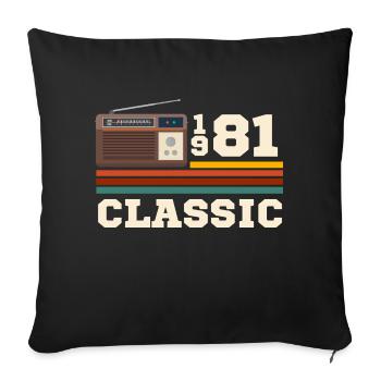 Anniversaire 1981 retro classic - Housse de coussin décorative 45 x 45 cm - noir - Devant
