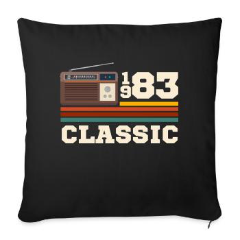 Anniversary 1983 retro classic - Sofa pillowcase 17,3'' x 17,3'' (45 x 45 cm) - black - Front