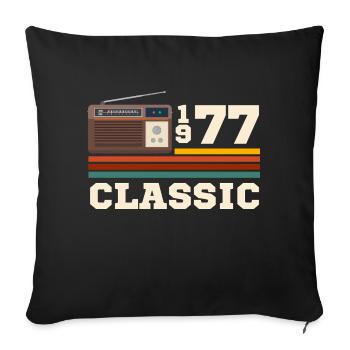 Anniversary 1977 retro classic - Sofa pillowcase 17,3'' x 17,3'' (45 x 45 cm) - black - Front
