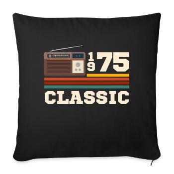 Anniversary 1975 retro classic - Sofa pillowcase 17,3'' x 17,3'' (45 x 45 cm) - black - Front