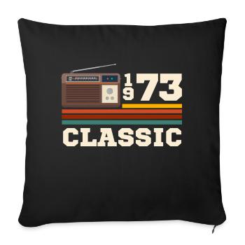 Anniversary 1973 retro classic - Sofa pillowcase 17,3'' x 17,3'' (45 x 45 cm) - black - Front