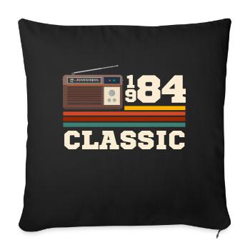 Anniversary 1984 retro classic - Sofa pillowcase 17,3'' x 17,3'' (45 x 45 cm) - black - Front