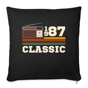 Anniversary 1987 retro classic - Sofa pillowcase 17,3'' x 17,3'' (45 x 45 cm) - black - Front