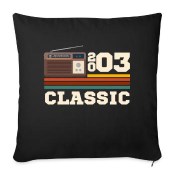 Anniversaire 2003 retro classic - Housse de coussin décorative 45 x 45 cm - noir - Devant