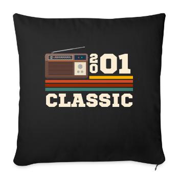 Anniversary 2001 retro classic - Sofa pillowcase 17,3'' x 17,3'' (45 x 45 cm) - black - Front