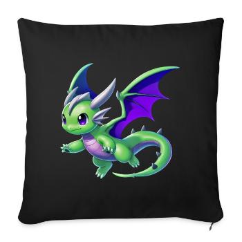 Dragon - Sofa pillowcase 17,3'' x 17,3'' (45 x 45 cm) - black - Front