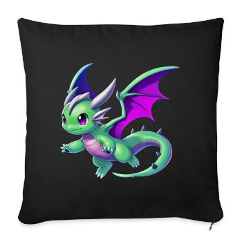 Dragon - Sofa pillowcase 17,3'' x 17,3'' (45 x 45 cm) - black - Front
