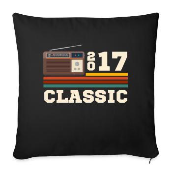 Anniversaire 2017 retro classic - Housse de coussin décorative 45 x 45 cm - noir - Devant