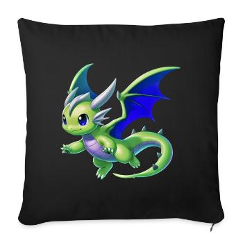 Dragon - Sofa pillowcase 17,3'' x 17,3'' (45 x 45 cm) - black - Front