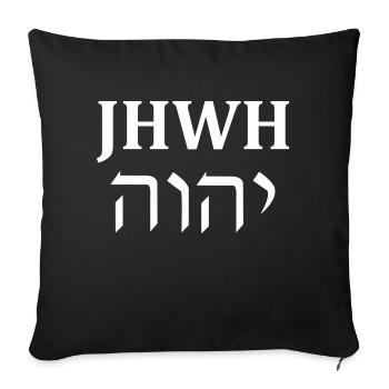 YHWH - Sofa pillowcase 17,3'' x 17,3'' (45 x 45 cm) - black - Front