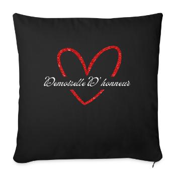 Bridesmaid Red Heart Glitter - Sofa pillowcase 17,3'' x 17,3'' (45 x 45 cm) - black - Front