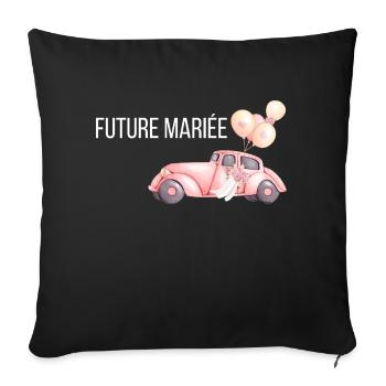The Bride-to-be - Wedding Car - Sofa pillowcase 17,3'' x 17,3'' (45 x 45 cm) - black - Front