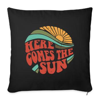 Retro Sunrise Typography Design - Sofa pillowcase 17,3'' x 17,3'' (45 x 45 cm) - black - Front
