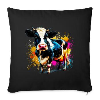 Vache - Housse de coussin décorative 45 x 45 cm - noir - Devant