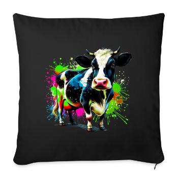 Vache - Housse de coussin décorative 45 x 45 cm - noir - Devant