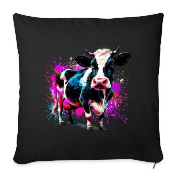 Vache - Housse de coussin décorative 45 x 45 cm - noir - Devant