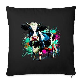 Vache - Housse de coussin décorative 45 x 45 cm - noir - Devant