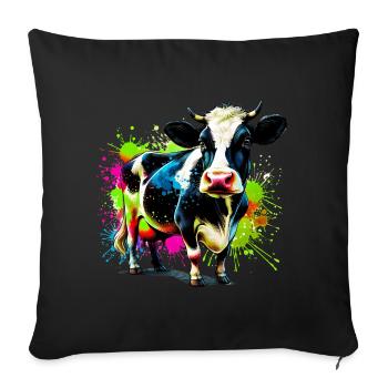 Vache - Housse de coussin décorative 45 x 45 cm - noir - Devant