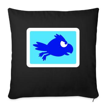 Raven Bird Flies Fast Funny Comic Humor Logo - Sofa pillowcase 17,3'' x 17,3'' (45 x 45 cm) - black - Front