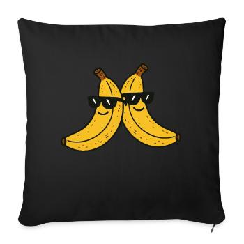 Lunettes de soleil banane 2 - Housse de coussin décorative 45 x 45 cm - noir - Devant