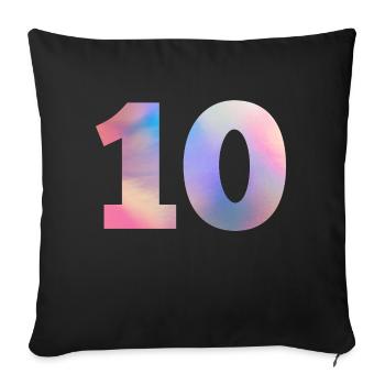Colorful Number 10 - Sofa pillowcase 17,3'' x 17,3'' (45 x 45 cm) - black - Front
