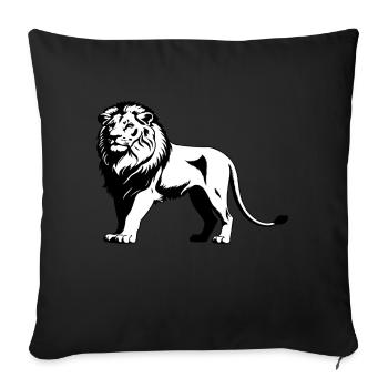 Lion - Cute Wildcat Design - Housse de coussin décorative 45 x 45 cm - noir - Devant