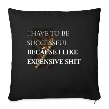 Success & Luxury - Motivation d’entreprise Succès - Housse de coussin décorative 45 x 45 cm - noir - Devant