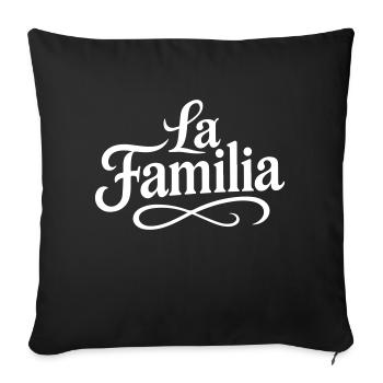 Tatouage La Familia - Housse de coussin décorative 45 x 45 cm - noir - Devant