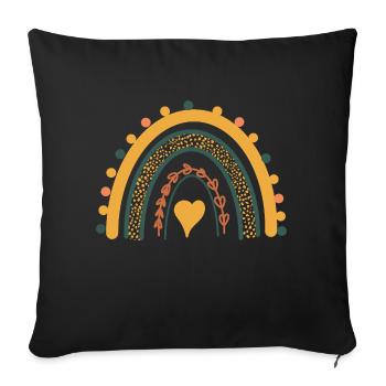 Rainbow Boho Print Abstract Rainbow - Sofa pillowcase 17,3'' x 17,3'' (45 x 45 cm) - black - Front