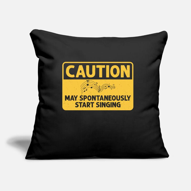 Caution May Spontaneously Start Singing Singer Kar Sofa pillowcase 17,3'' x 17,3'' (45 x 45 cm)