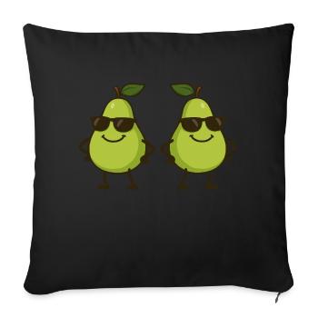 Poire Bande Dessinée Cool 2 - Housse de coussin décorative 45 x 45 cm - noir - Devant