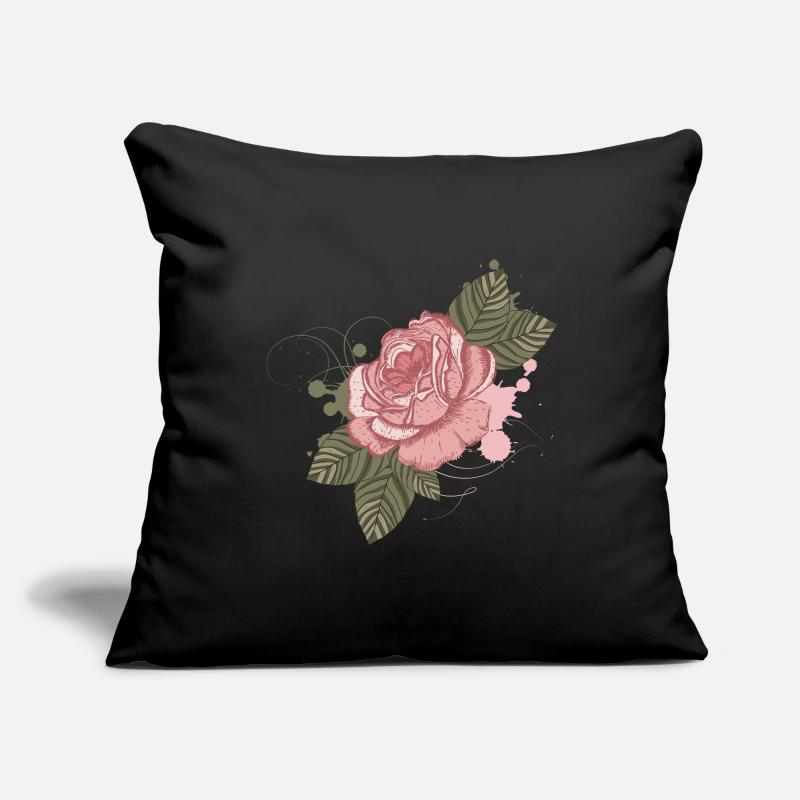 Nostalgische Vintage-Rose mit Graffiti-Elementen Sofakissenbezug 45 x 45 cm