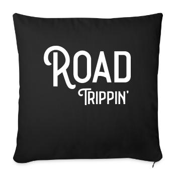 Road Trippin' Adventure Vibes - Sofa pillowcase 17,3'' x 17,3'' (45 x 45 cm) - black - Front
