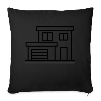 Modern House House Building - Sofa pillowcase 17,3'' x 17,3'' (45 x 45 cm) - black - Front