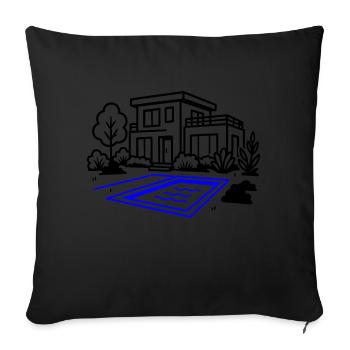 House Villa House Construction - Sofa pillowcase 17,3'' x 17,3'' (45 x 45 cm) - black - Front