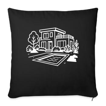 House Villa Holiday Home - Sofa pillowcase 17,3'' x 17,3'' (45 x 45 cm) - black - Front