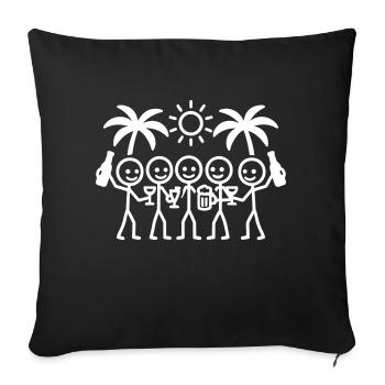 Fête d’équipe de vacances Plage - Housse de coussin décorative 45 x 45 cm - noir - Devant