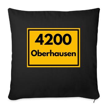 Place sign - then retro old zip code 4200 OBERHAUSEN - Sofa pillowcase 17,3'' x 17,3'' (45 x 45 cm) - black - Front