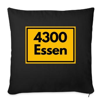 Town sign - then retro old zip code 4300 ESSEN - Sofa pillowcase 17,3'' x 17,3'' (45 x 45 cm) - black - Front
