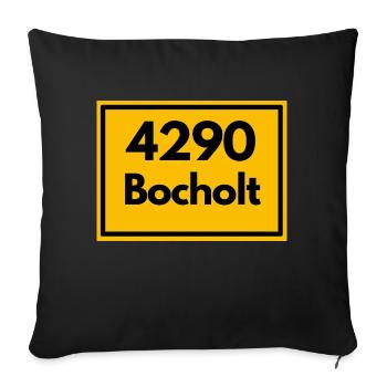 Ortsschild - damals Retro alte PLZ 4290 BOCHOLT - Sofakissenbezug 45 x 45 cm - Schwarz - Vorne