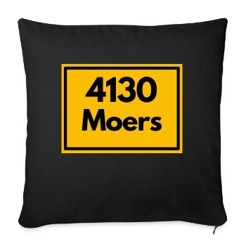 Ortsschild - damals Retro alte PLZ 4130 MOERS - Sofakissenbezug 45 x 45 cm - Schwarz - Vorne