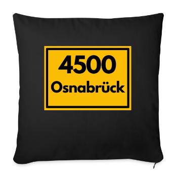 Town sign - then retro old zip code 4500 OSNABRÜCK - Sofa pillowcase 17,3'' x 17,3'' (45 x 45 cm) - black - Front