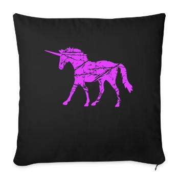 Unicorn Vintage Silhouette Scratches Cracks Retro - Sofa pillowcase 17,3'' x 17,3'' (45 x 45 cm) - black - Front