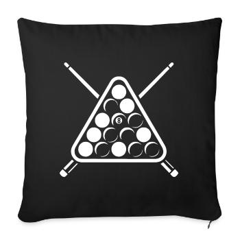 Huit boules, support de billard, cadeau pour joueur de billard - Housse de coussin décorative 45 x 45 cm - noir - Devant