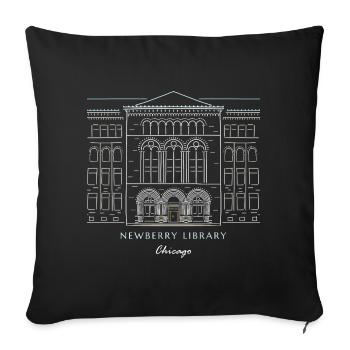 Conception de la bibliothèque historique de Chicago - Housse de coussin décorative 45 x 45 cm - noir - Devant
