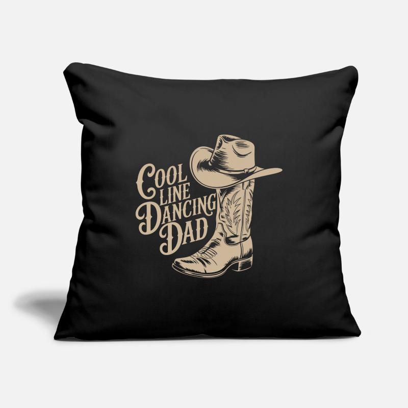 Line dancing dad cowboy hat style decoration Sofa pillowcase 17,3'' x 17,3'' (45 x 45 cm)