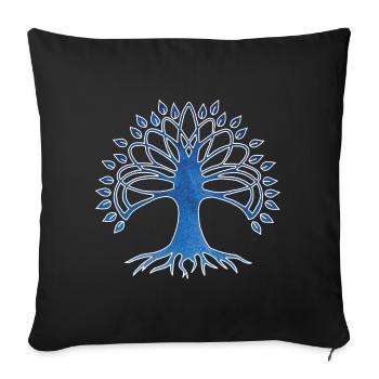 Arbre de vie spirituel et univers - Housse de coussin décorative 45 x 45 cm - noir - Devant