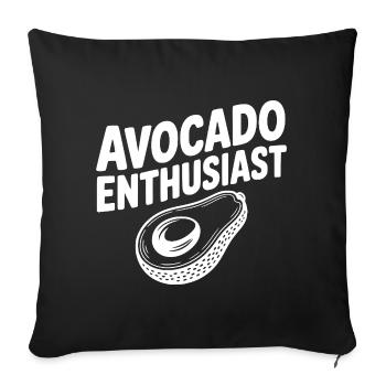 Passionné d’avocat - Housse de coussin décorative 45 x 45 cm - noir - Devant