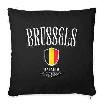 Brussels Belgium, souvenir Brussels - Sofa pillowcase 17,3'' x 17,3'' (45 x 45 cm) - black - Front